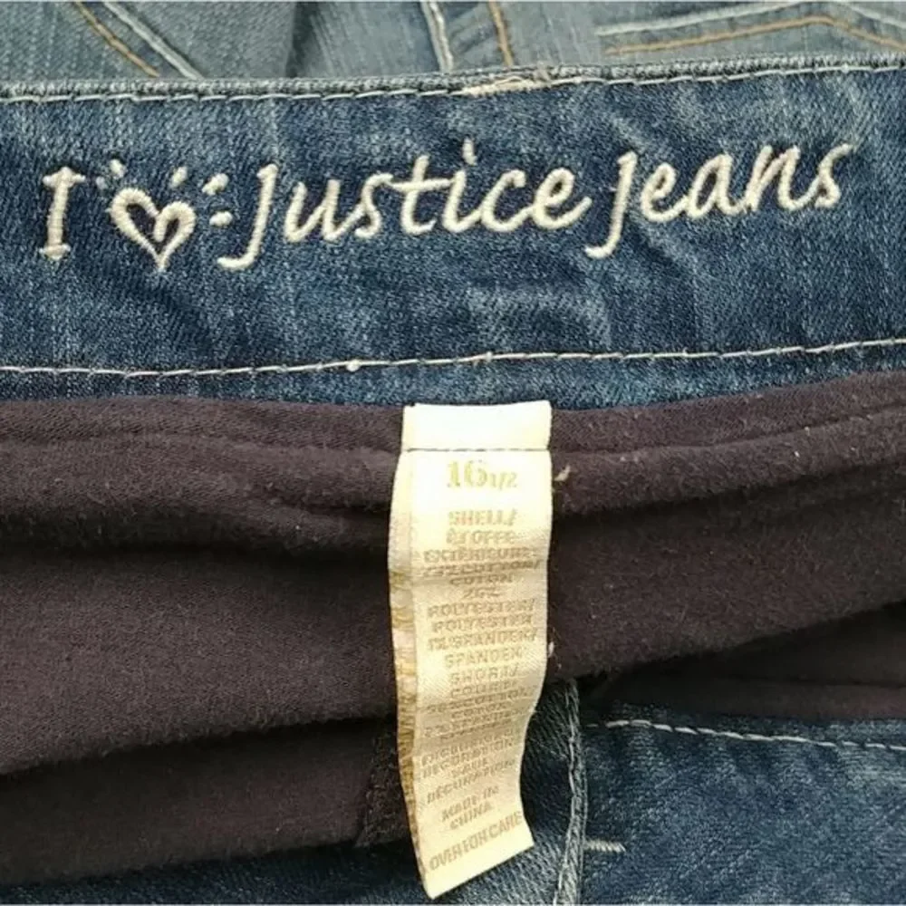 Justice Rhinestone Jean‎ Skirt Skort 16 1/2